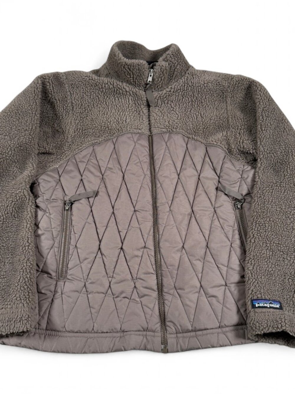 Patagonia W777S Hybrid Fleece Jacket Women's S Brown Made in USA